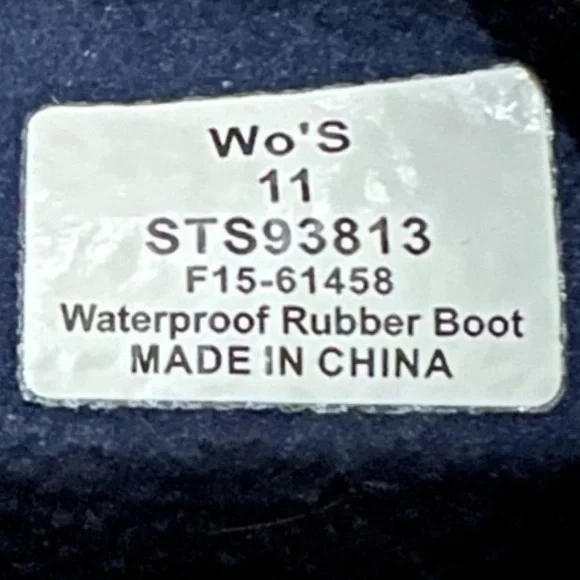 SPERRY 🌧️  TOP SIDER LEATHER ACCENT FLEECE LINED WATERPROOF RUBBER RAIN BOOTS 11 - Picture 10 of 10